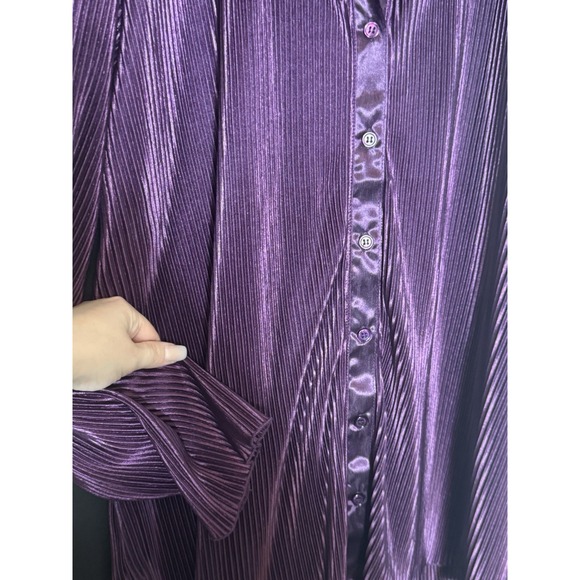 NWT Tru Self Purple Ribbed button up whimsigoth fairy grunge‎ 2x party holiday - Picture 4 of 8